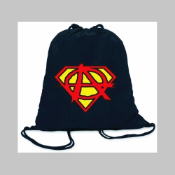 Anarchy superman ľahké sťahovacie vrecko ( batôžtek / vak ) s čiernou šnúrkou, 100% bavlna 100 g/m2, rozmery cca. 37 x 41 cm